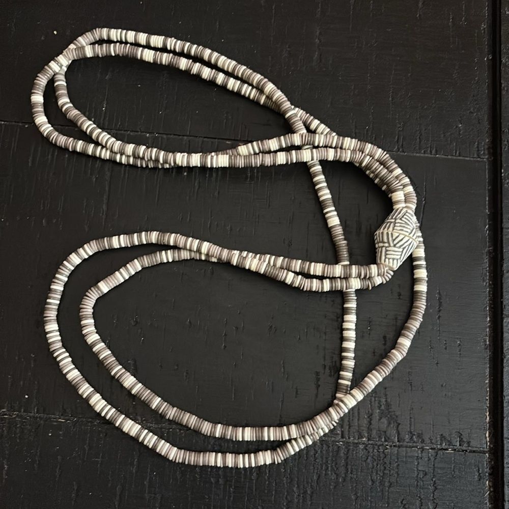 Disc Long Double Layer Boho Western Coconut Shell Necklace